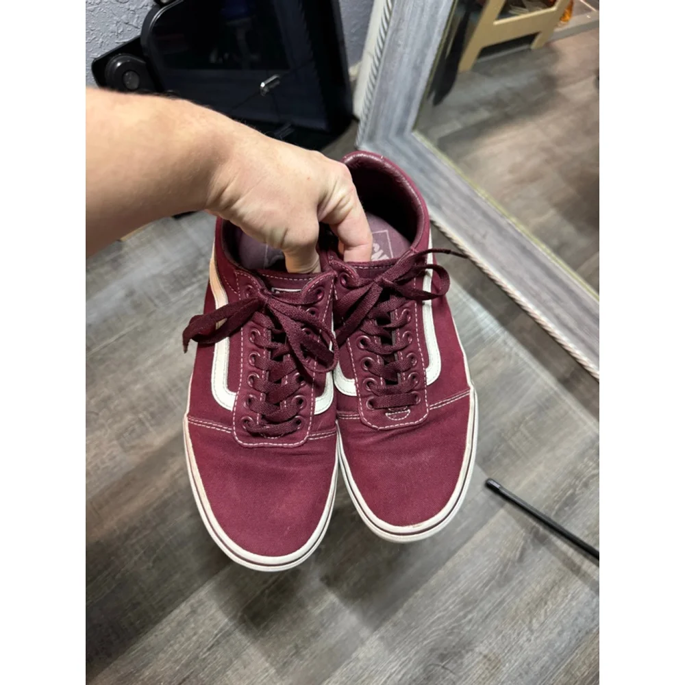 Vans Ward Mens Sneakers Port Royale Burgundy White Skate Shoes